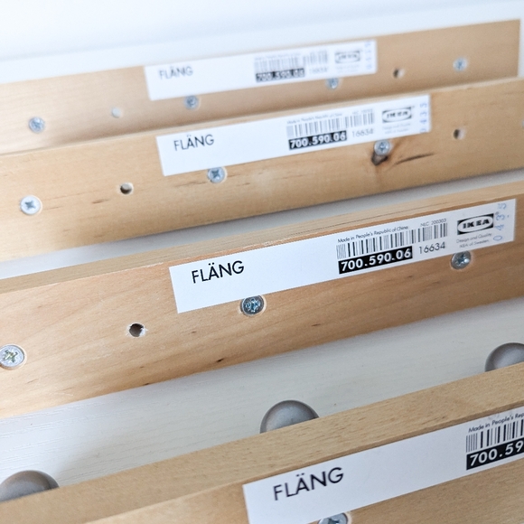 SET of 4 Ikea FLANG Wooden Wall Hangers - Picture 10 of 11